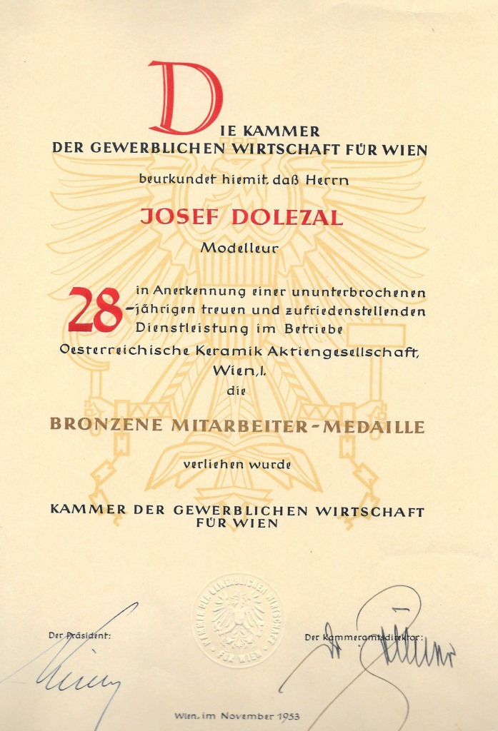 SPAG Wilhelmsburg Urkunde