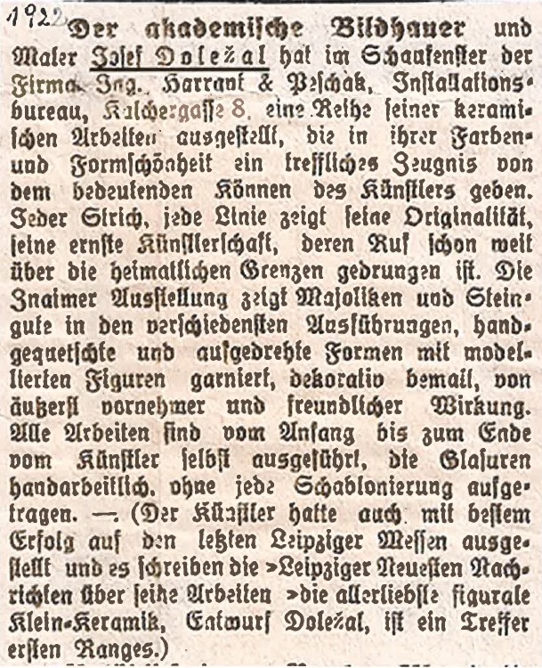 Artikel Ausstellung (1922)