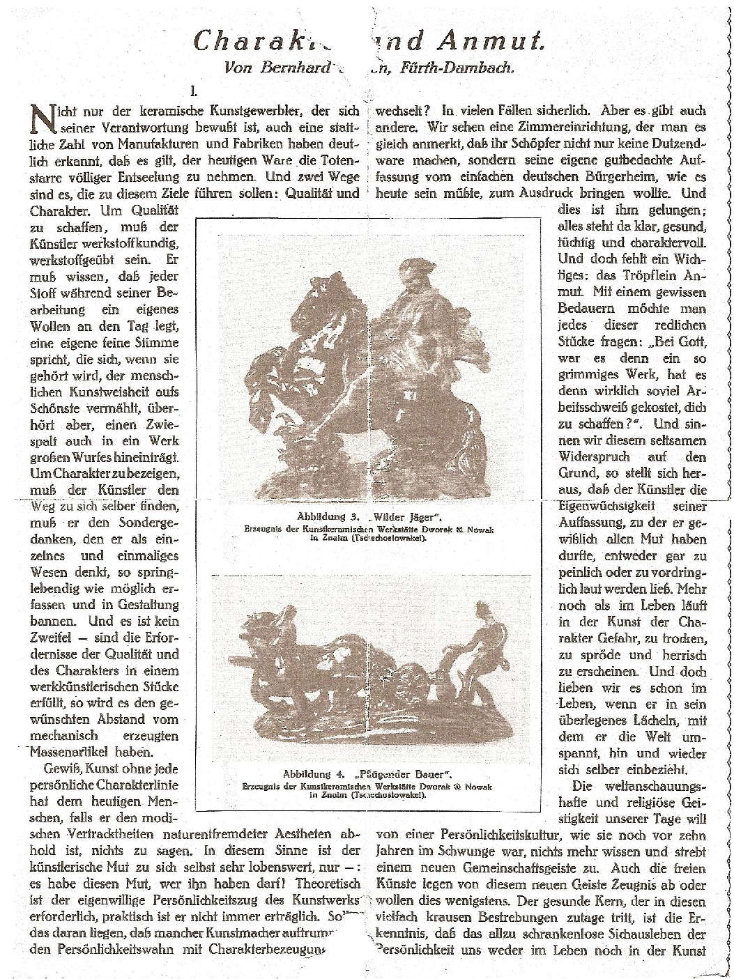 Artikel Charakter und Anmut (1923)